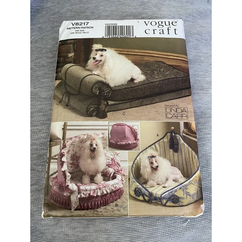 Poodle Dog Bed Patterns NIP Uncut Patterns With instructions Vogue V8217
